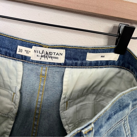 Nili Lotan Women Julie Trouser Size 30 Faded Wash 11625W45 Bermuda Denim Cotton - Picture 7 of 10